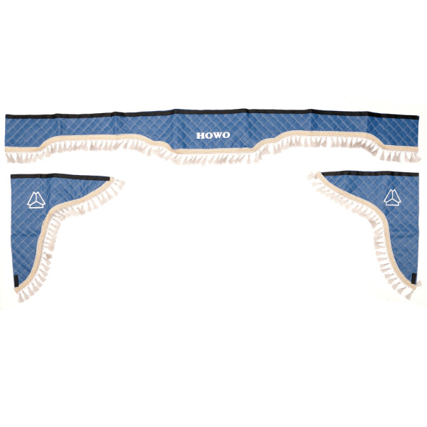 Ламбрикен лобового стекла эко кожа синий к-т HOWO