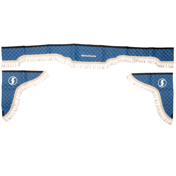 Ламбрикен лобового стекла эко кожа синий к-т SHACMAN