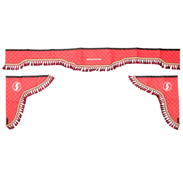 Ламбрикен лобового стекла эко кожа красный к-т SHACMAN