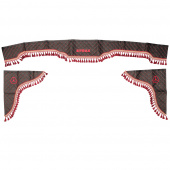 Ламбрикен лобового стекла эко кожа черный красная строчка к-т SITRAK